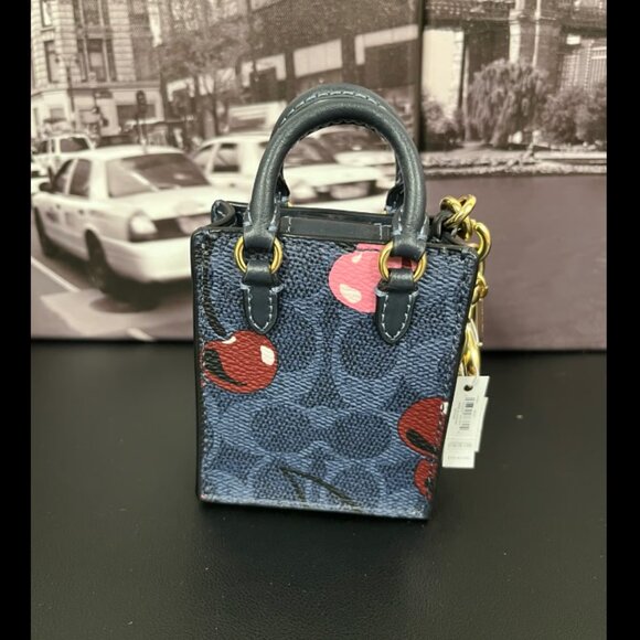 Coach Denim cherry bag charm - Picture 2 of 3